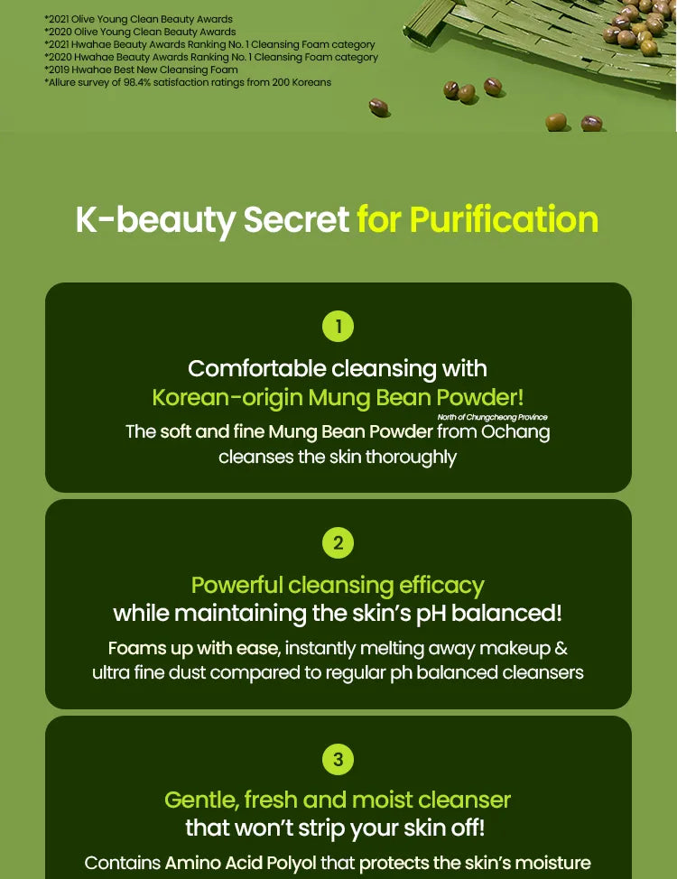 beplain - Mung Bean Ph-balanced Cleansing Foam