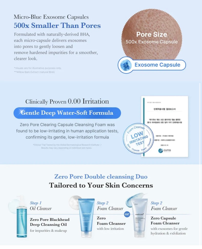 medicube - Zero Pore SA Clear Capsule Cleansing Foam