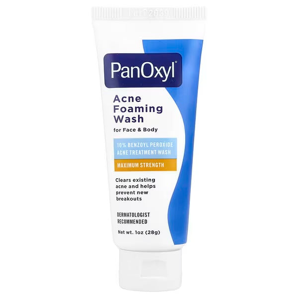 panoxyl acne foaming wash for face body maximum strength