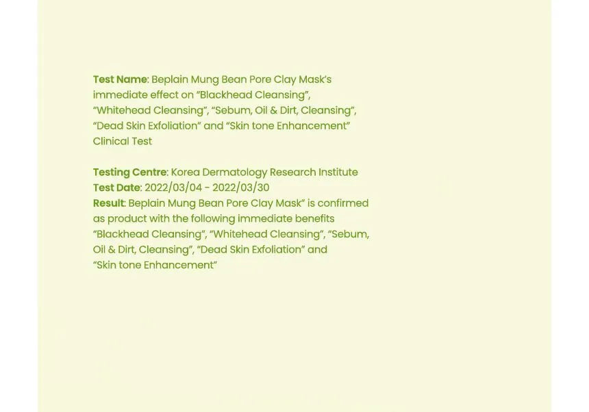 beplain - Mung Bean Pore Clay Mask