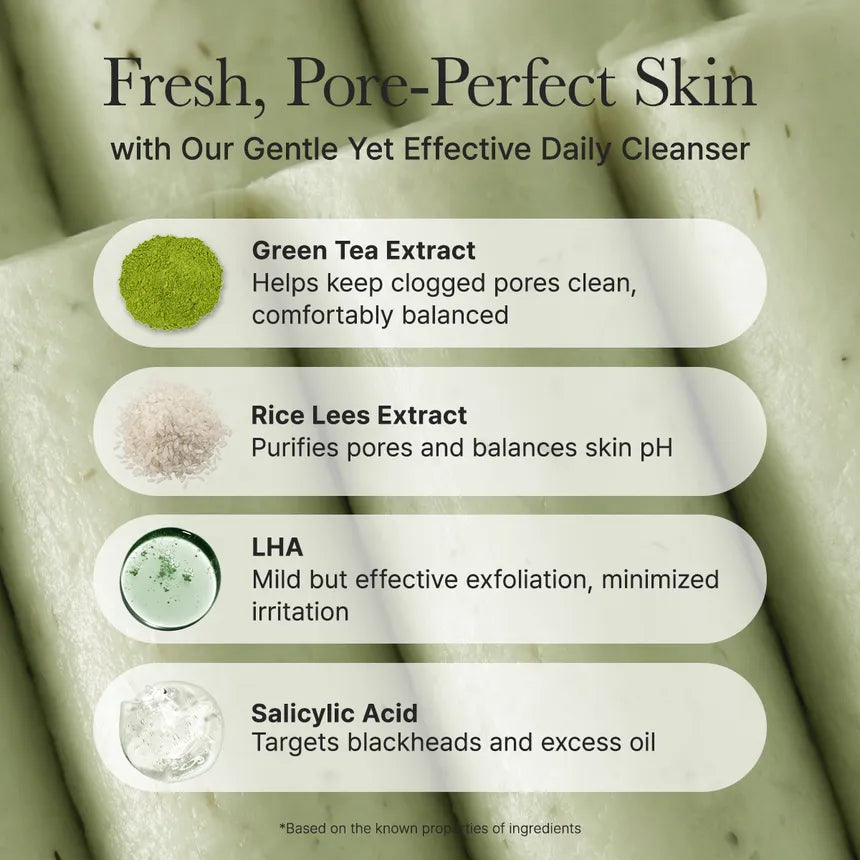 Arencia - Green Tea + LHA Deep Pore Rice Cake Cleanser