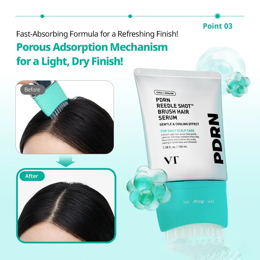 VT - PDRN Reedle Shot Brush Hair Serum