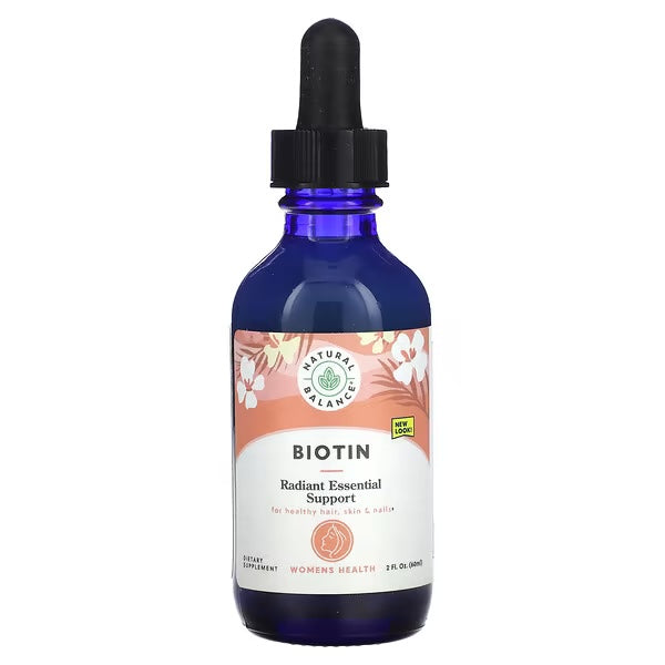 natural balance liquid biotin radiant essential support 2 fl oz 60 ml