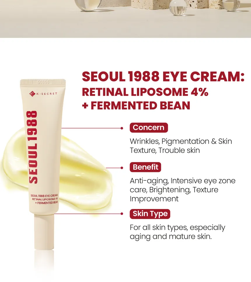 KSECRET - SEOUL 1988 Eye Cream : Retinal Liposome 4% + Fermented Bean - Image 3