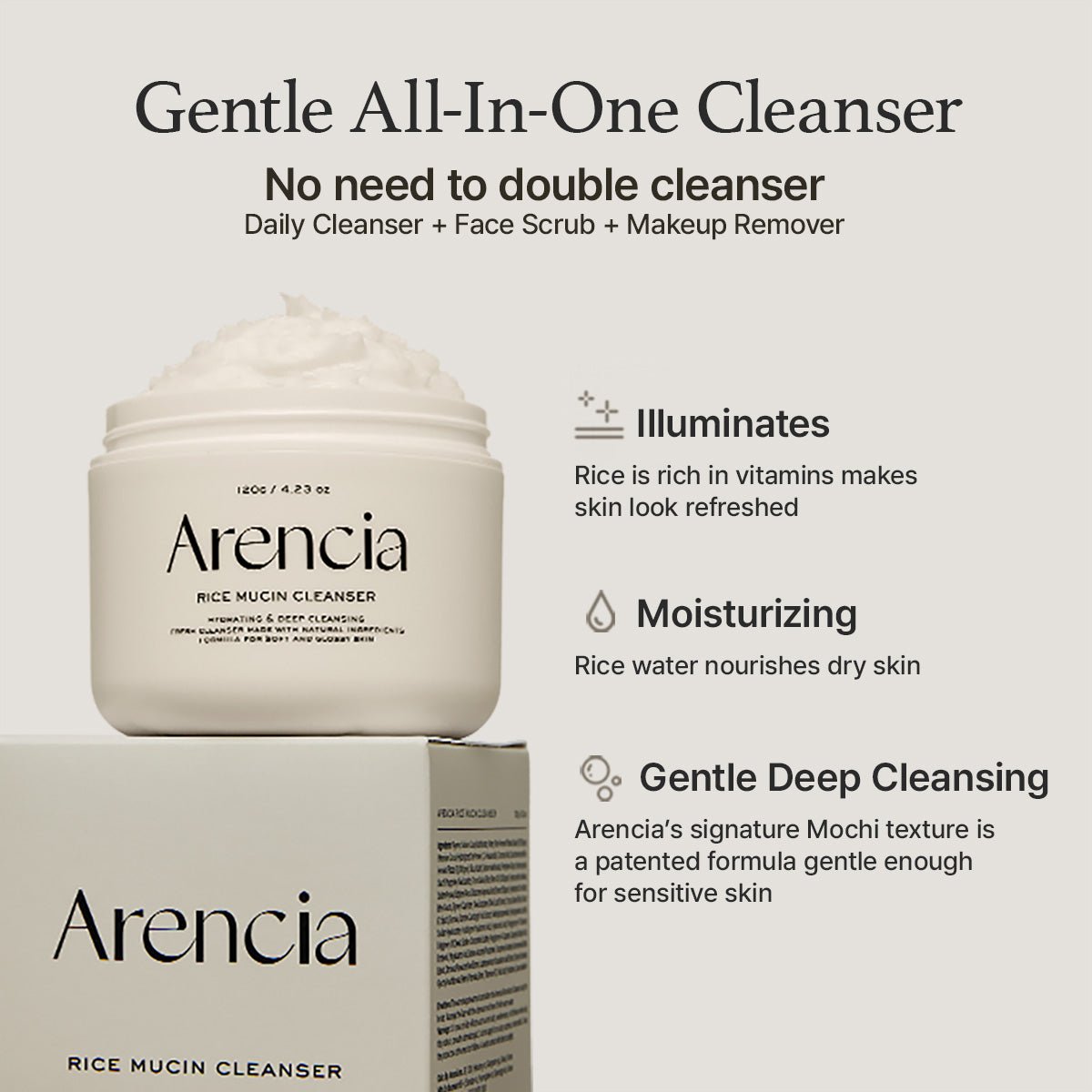 Arencia - Rice Mucin Cleanser - Image 3